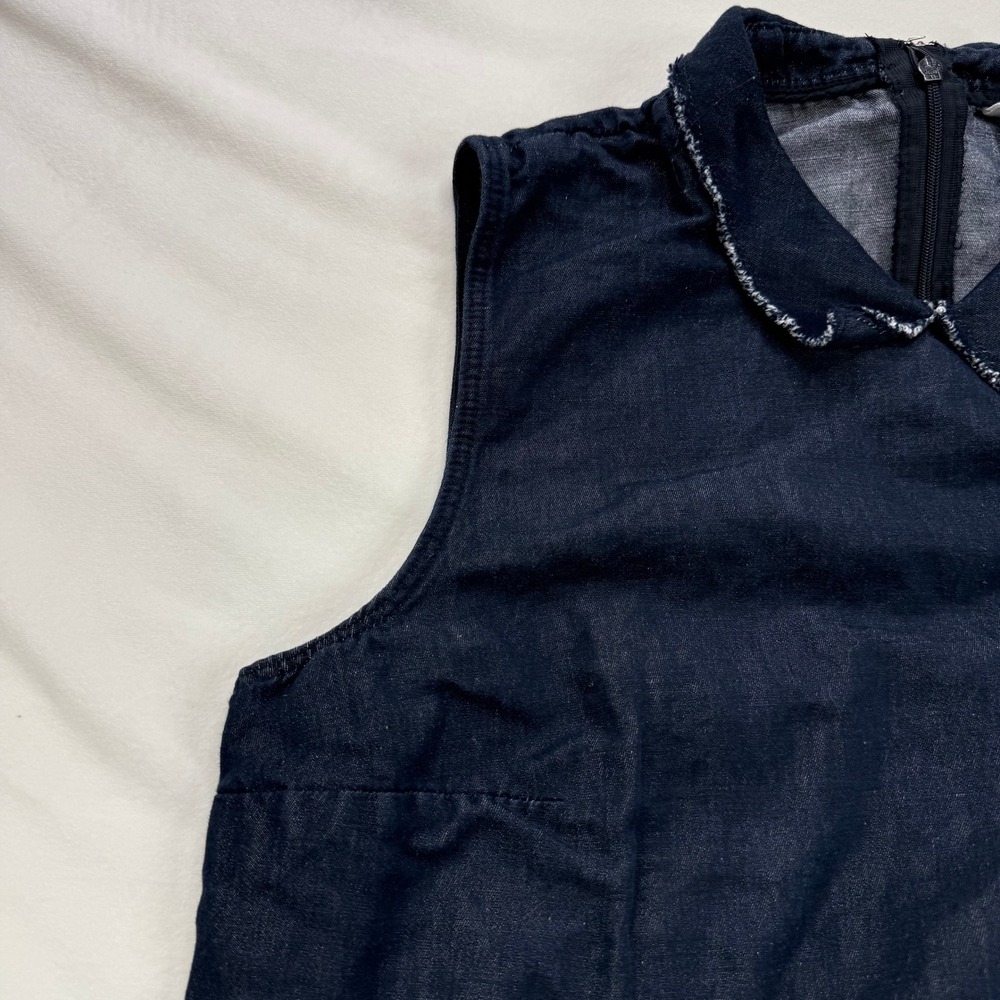 Gap Womens Blue Denim Sleeveless Peter Pan Collar Shift Dress Size M Indigo - Picture 4 of 16